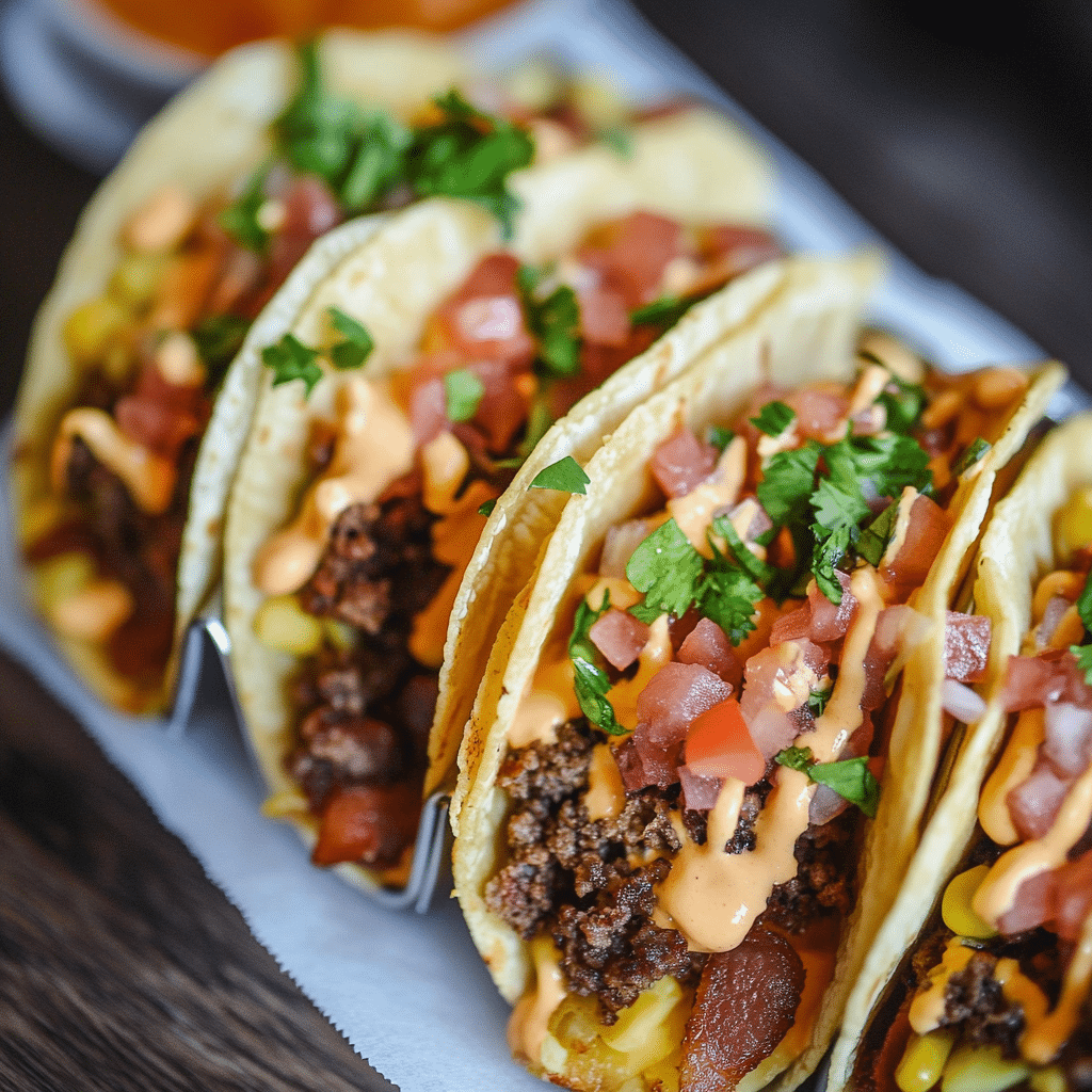 Loaded Bacon Cheeseburger Tacos