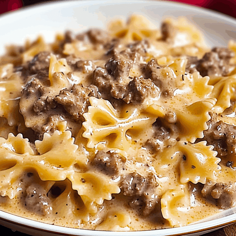 Creamy Velveeta Beef & Bowtie Pasta
