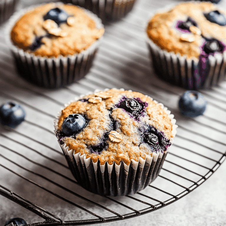 Healthy Blueberry Oatmeal Muffins