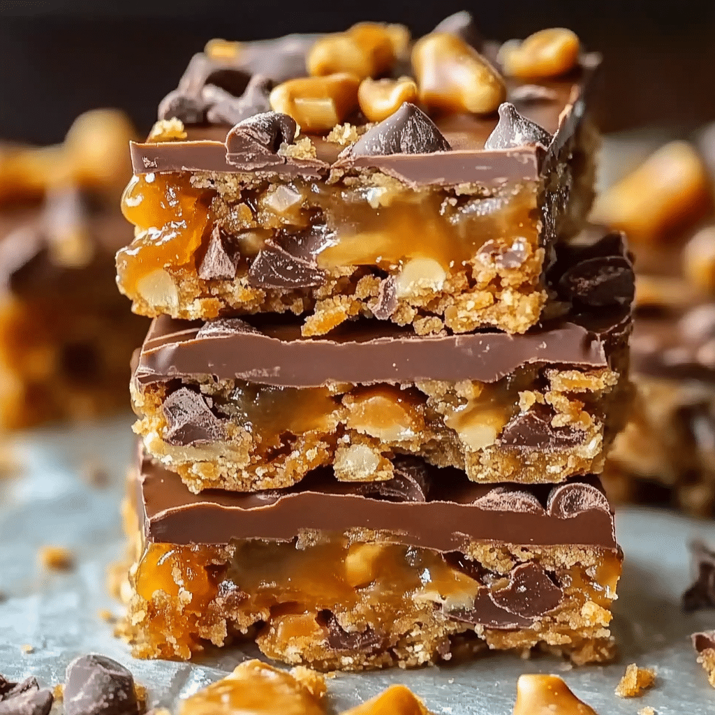 Irresistible Caramel Chocolate Crunch Bars