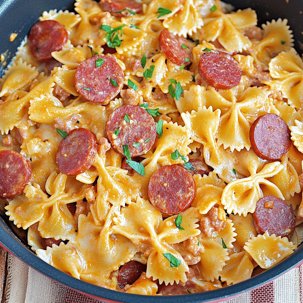 One pot creamy Kielbasa pasta