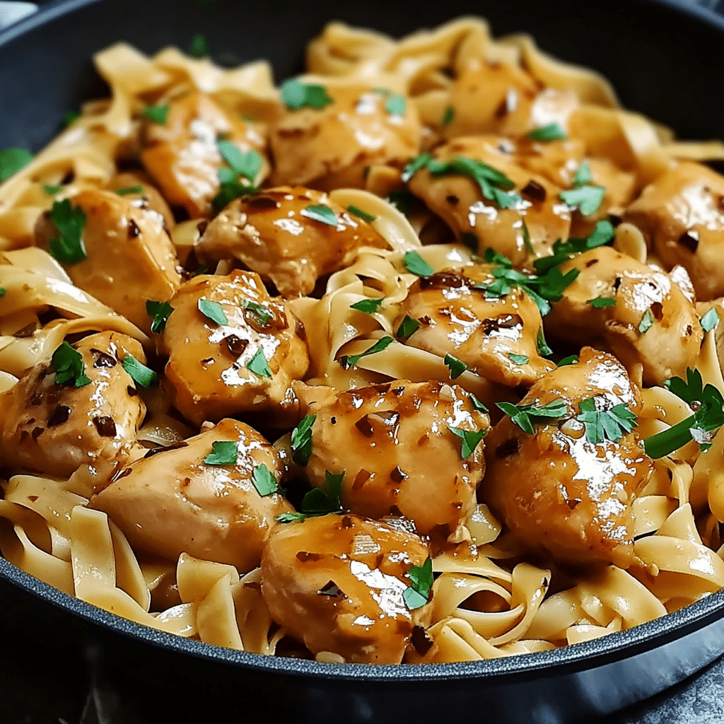 One-Pot Honey Garlic Chicken and Noodles