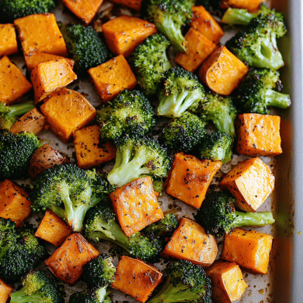 Roasted Broccoli and Sweet Potatoes