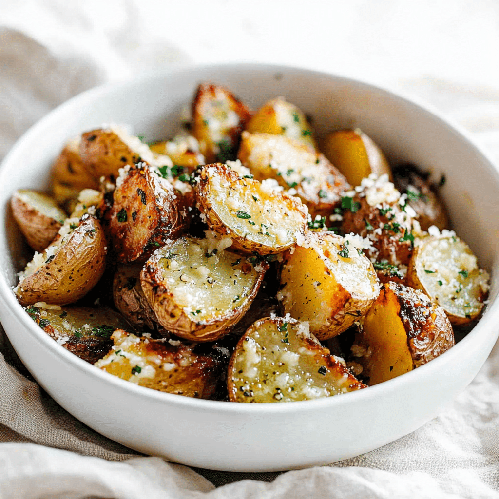 Roasted Garlic Butter Parmesan Potatoes