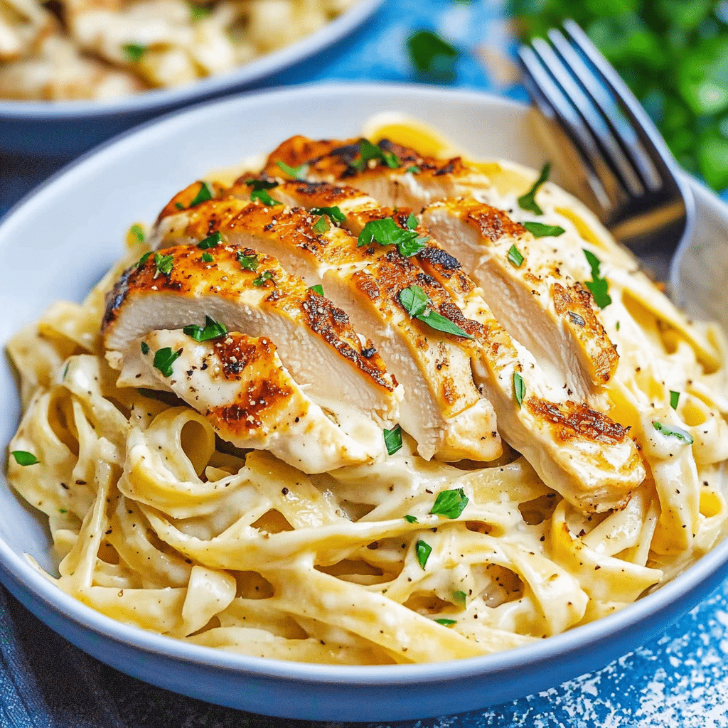 Skinny Low-Fat Chicken Fettuccine Alfredo