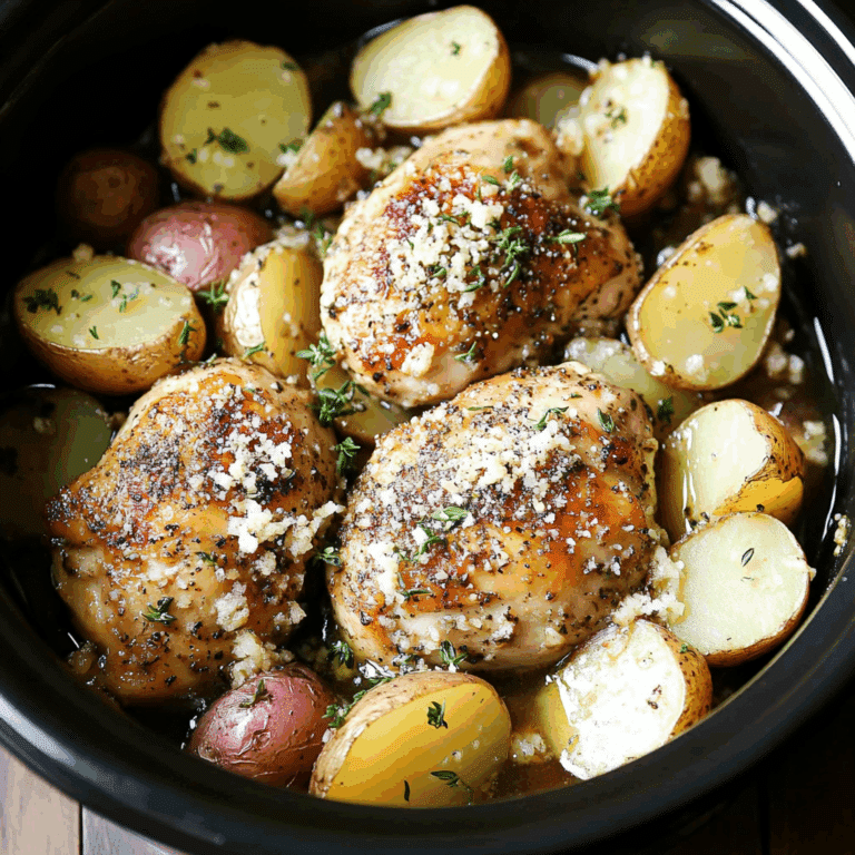 Slow Cooker Garlic Parmesan Chicken and Potatoes