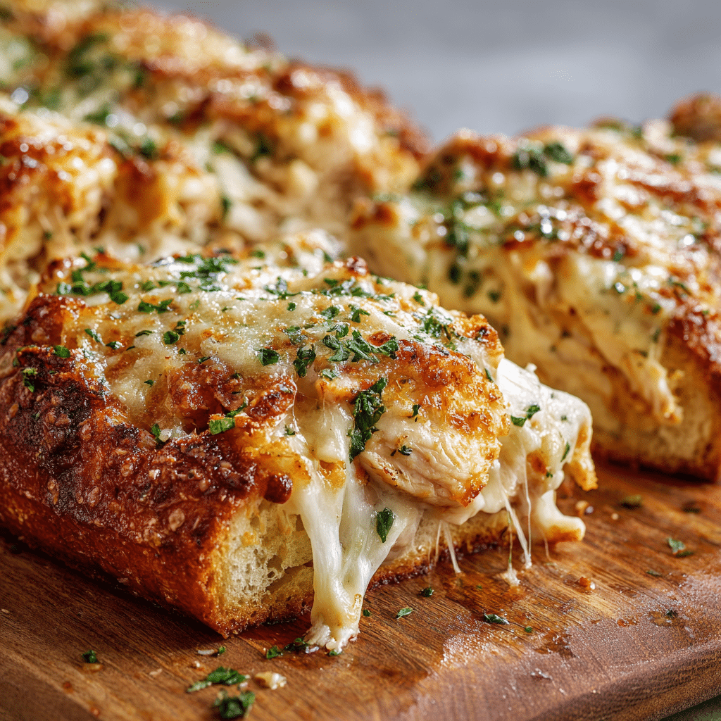 Cheesy Chicken Garlic Bread