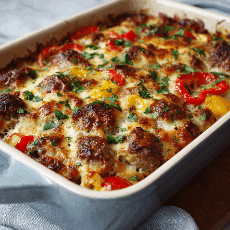 Cheesy Italian Sausage Bake with Peppers