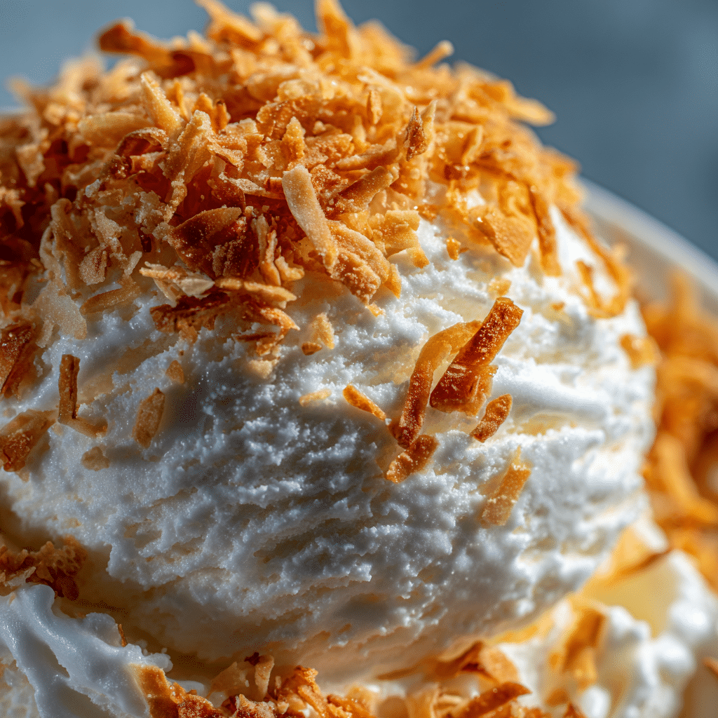 Coconut Chip Ice Cream with Toasted Coconut