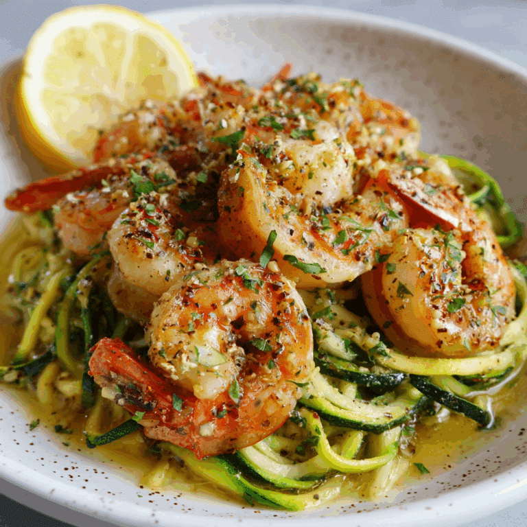 Lemon Garlic Butter Shrimp with Zoodles