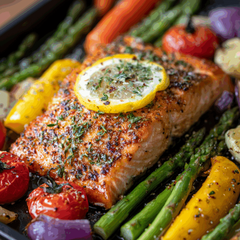 Lemon Herb Sheet Pan Salmon with Veggies
