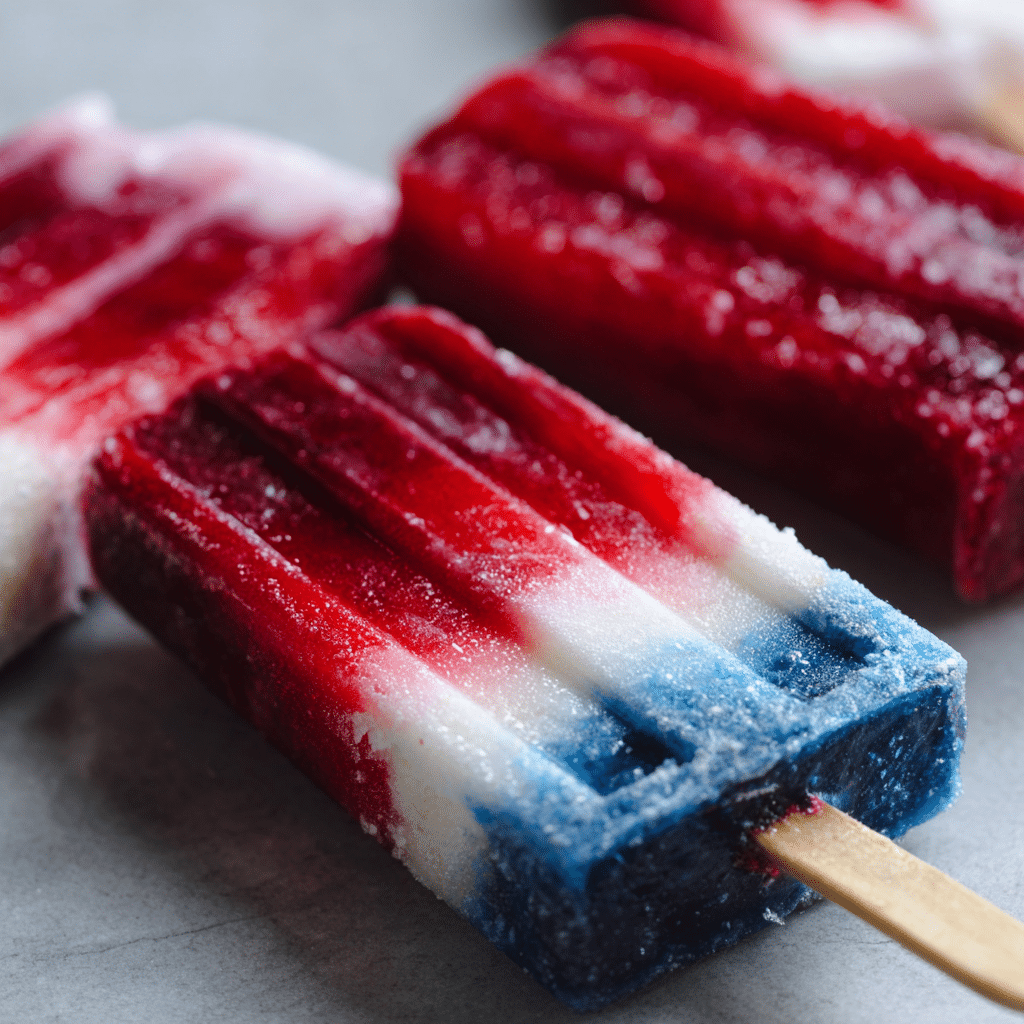 Red White and Blue Firecracker Popsicles