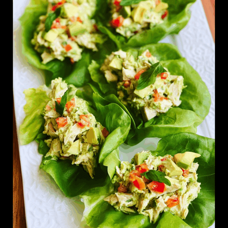 Avocado Chicken Salad Lettuce Wraps
