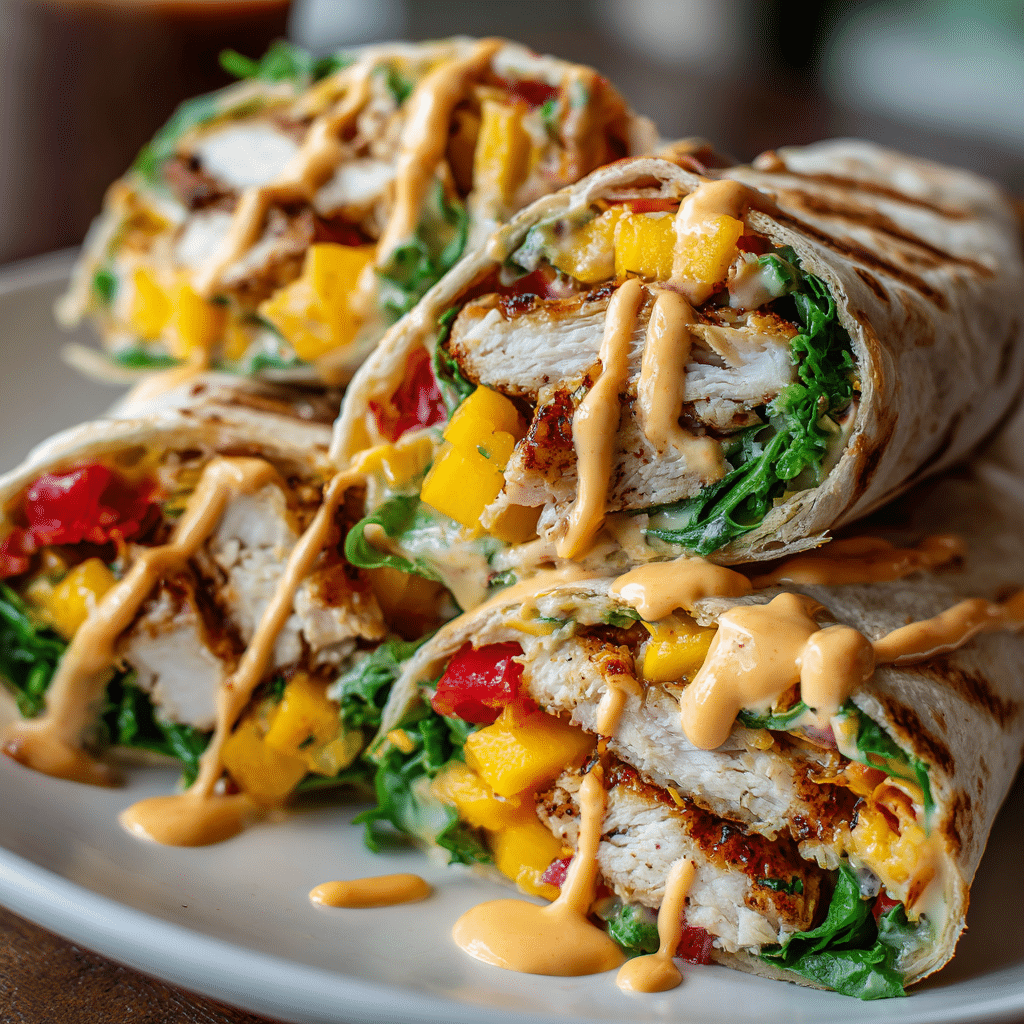 Chicken Wraps with Mango & Spicy Mayo