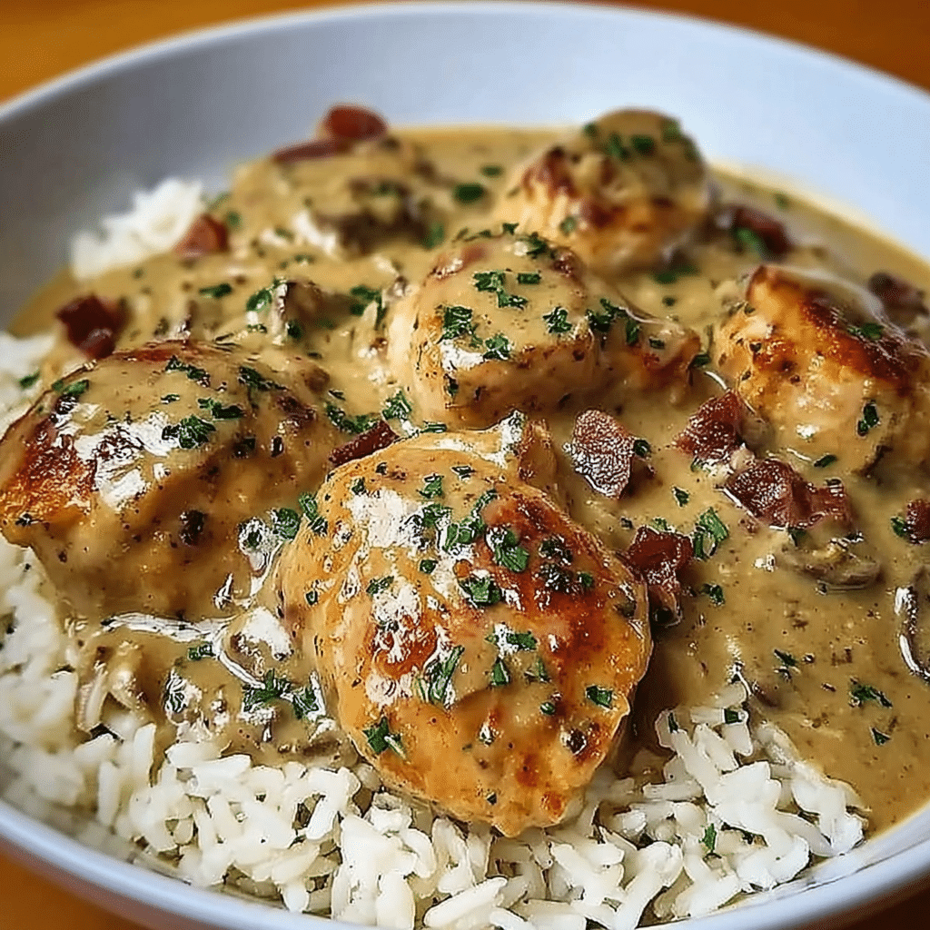 Creamy Smothered Chicken and Rice