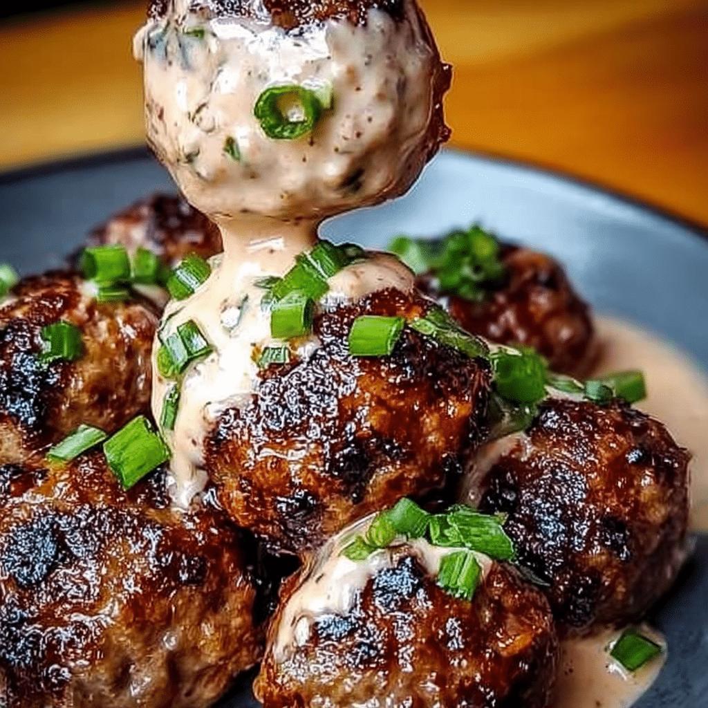 Korean BBQ Meatballs with Spicy Mayo Dip