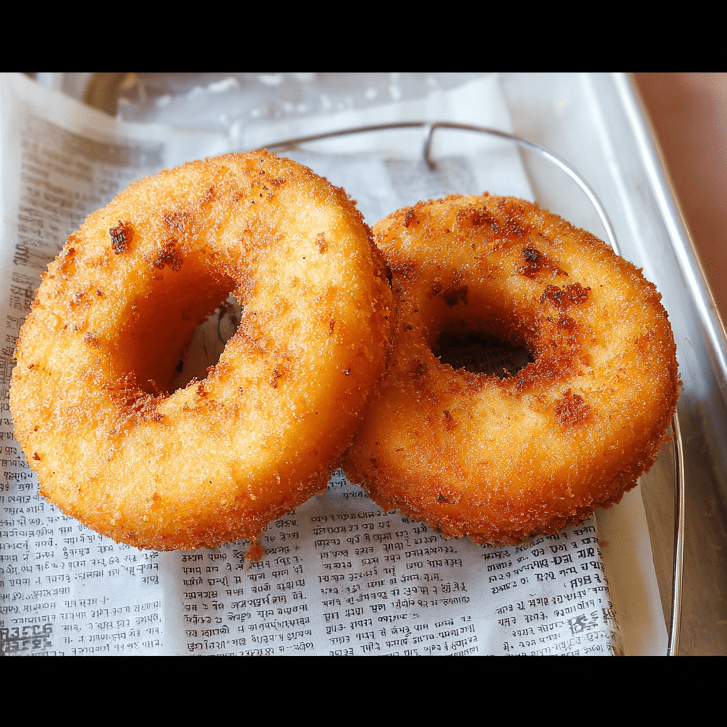 Potato Cheese Donuts with Onion Rings