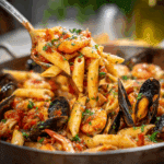 Shrimp & Mussels Pasta in Tomato Sauce