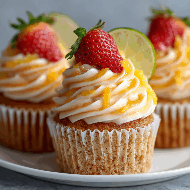 Strawberry Mango Margarita Cupcakes