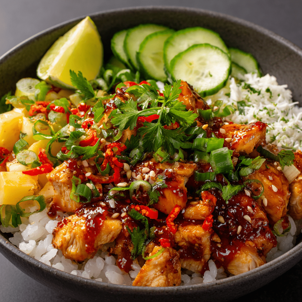 Sweet Chili Chicken Bowl with Coconut Lime