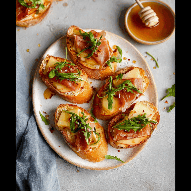 Apple Brie Crostini with Spicy Hot Honey