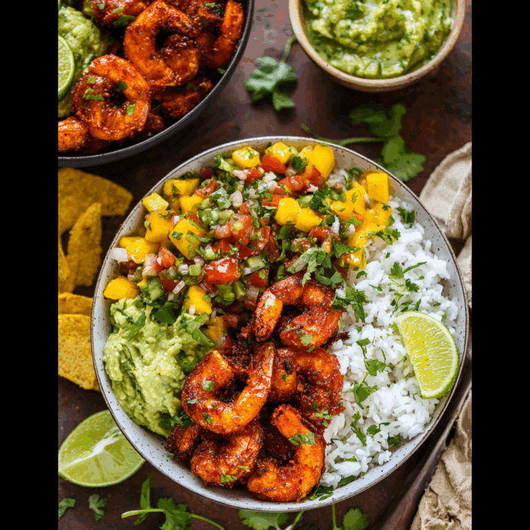 Chili Lime Shrimp Bowls with Salsa