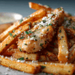 Garlic Parmesan Chicken with Crispy Fries