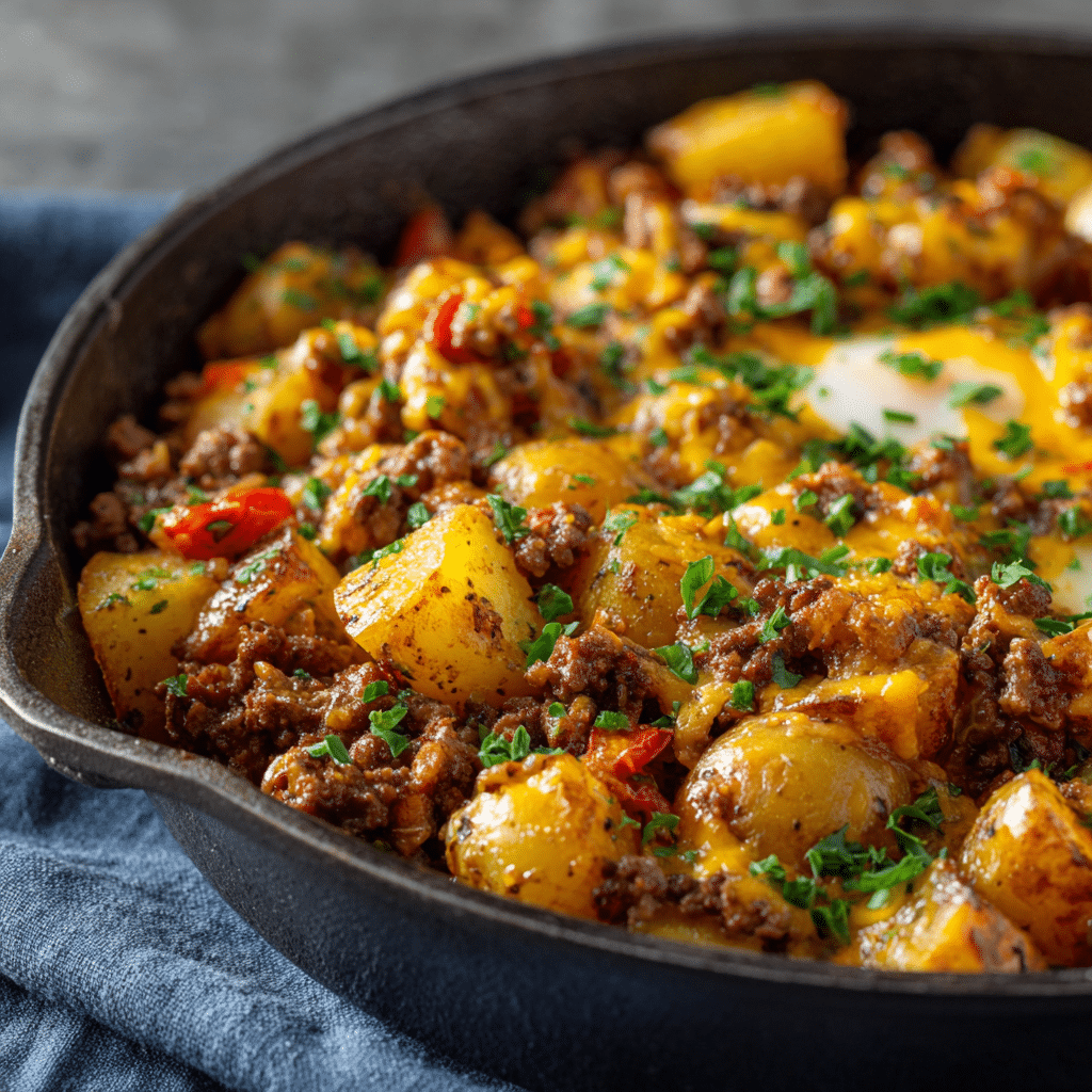Ground Beef & Potatoes Skillet