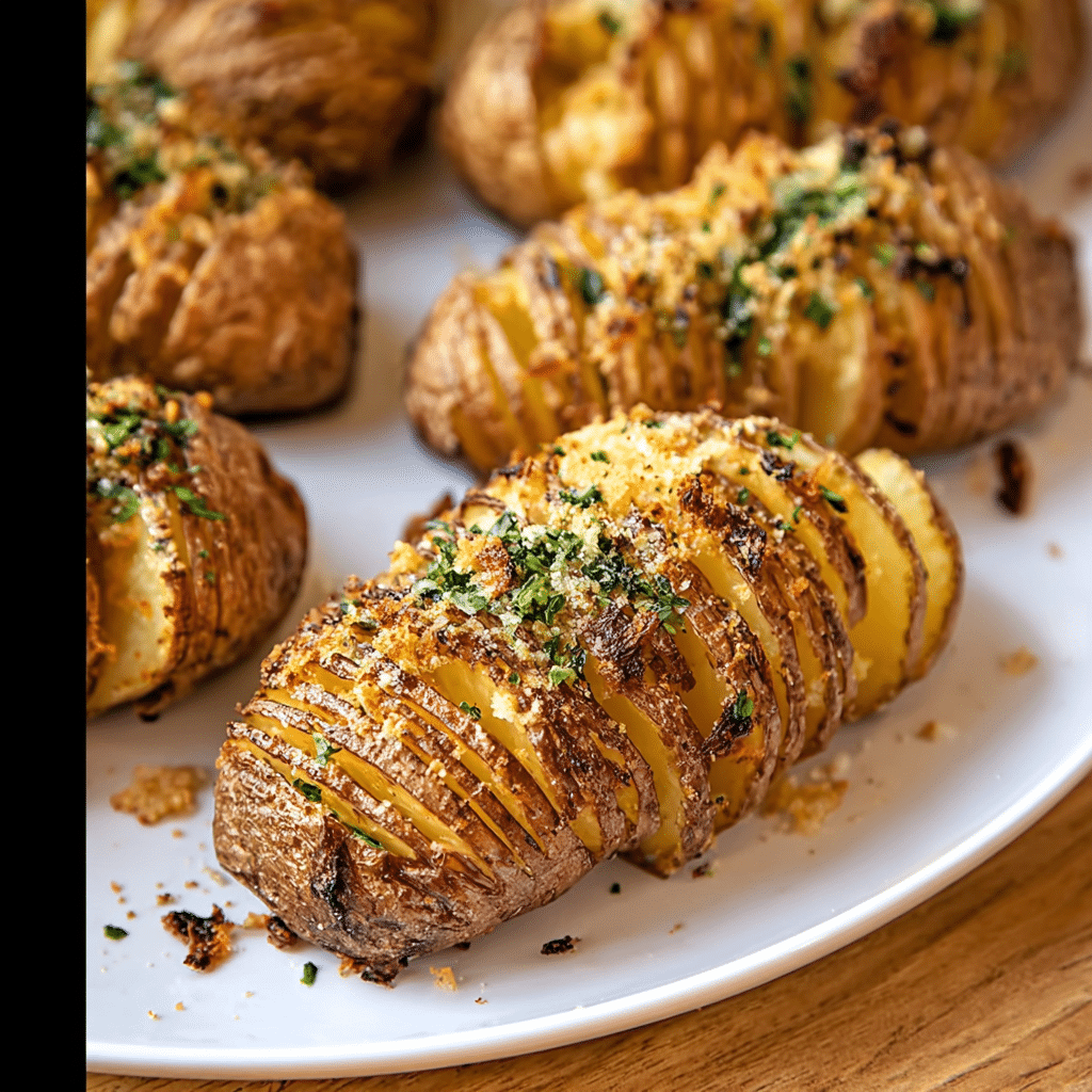 Hasselback Potatoes with Garlic and Parmesan