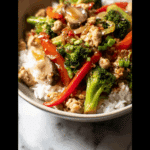 Leftover Turkey Stir Fry with Veggies and Rice