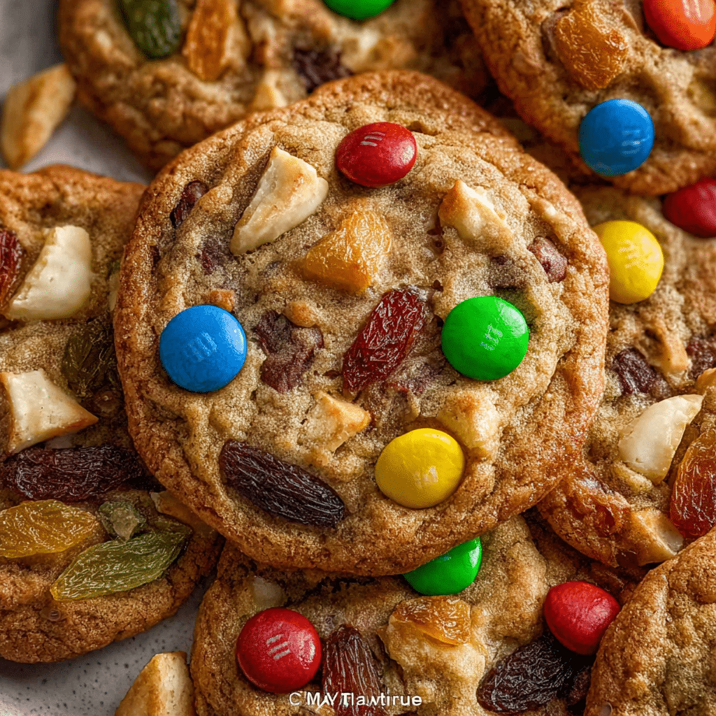Loaded Kitchen Sink Cookies with M&M’s and Dried Fruit