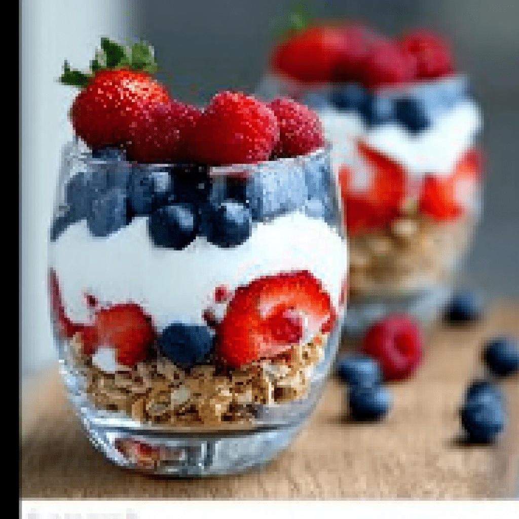 Patriotic Parfaits with Fresh Berries