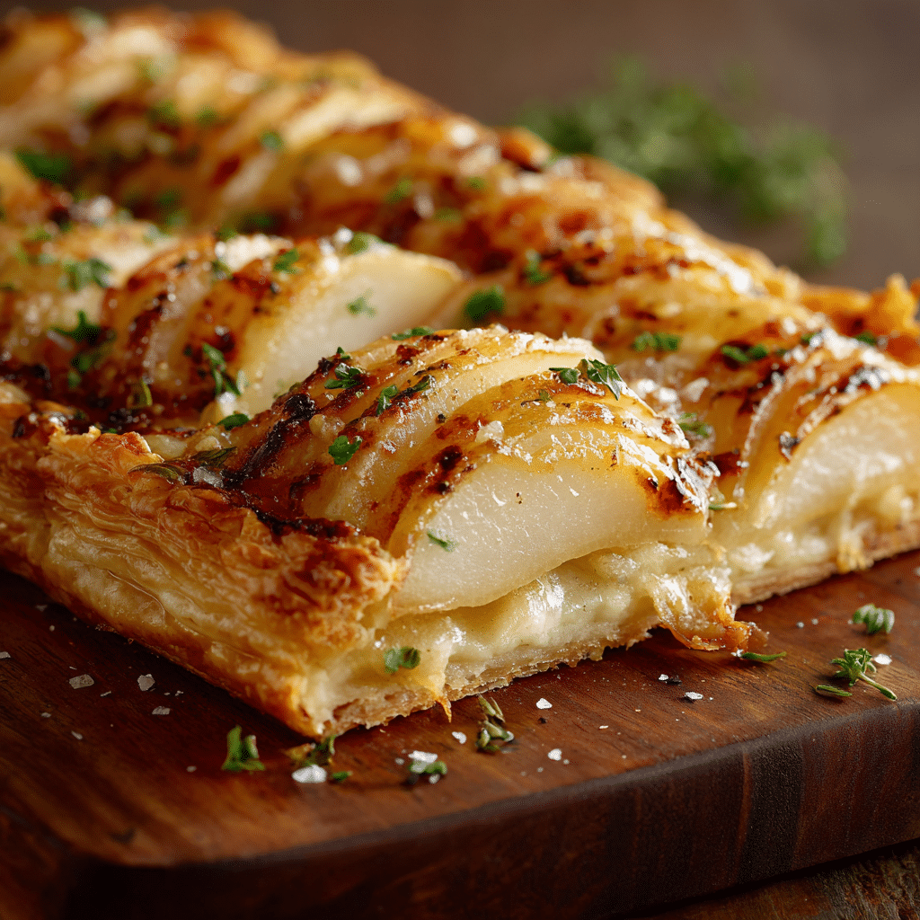 Pear and Cheddar Puff Pastry Tart