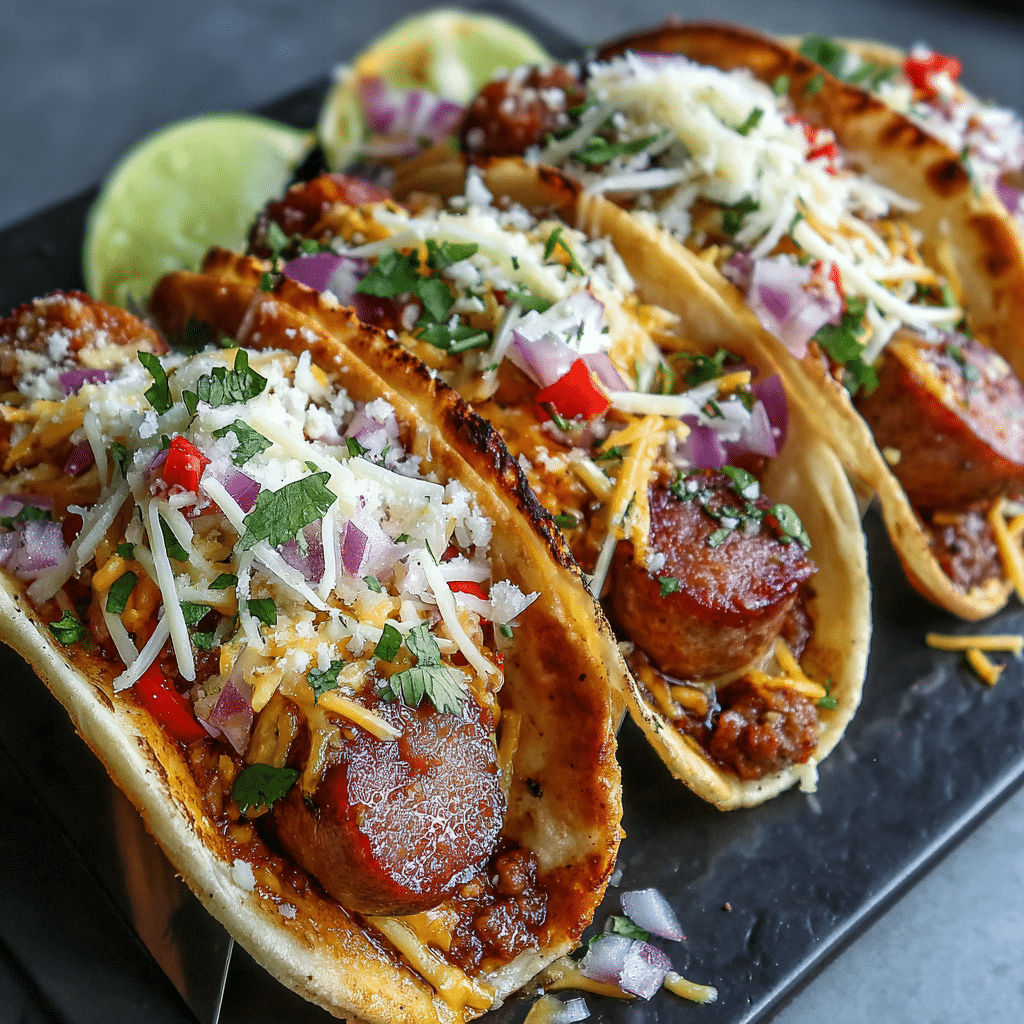 Sausage and Mash Tacos
