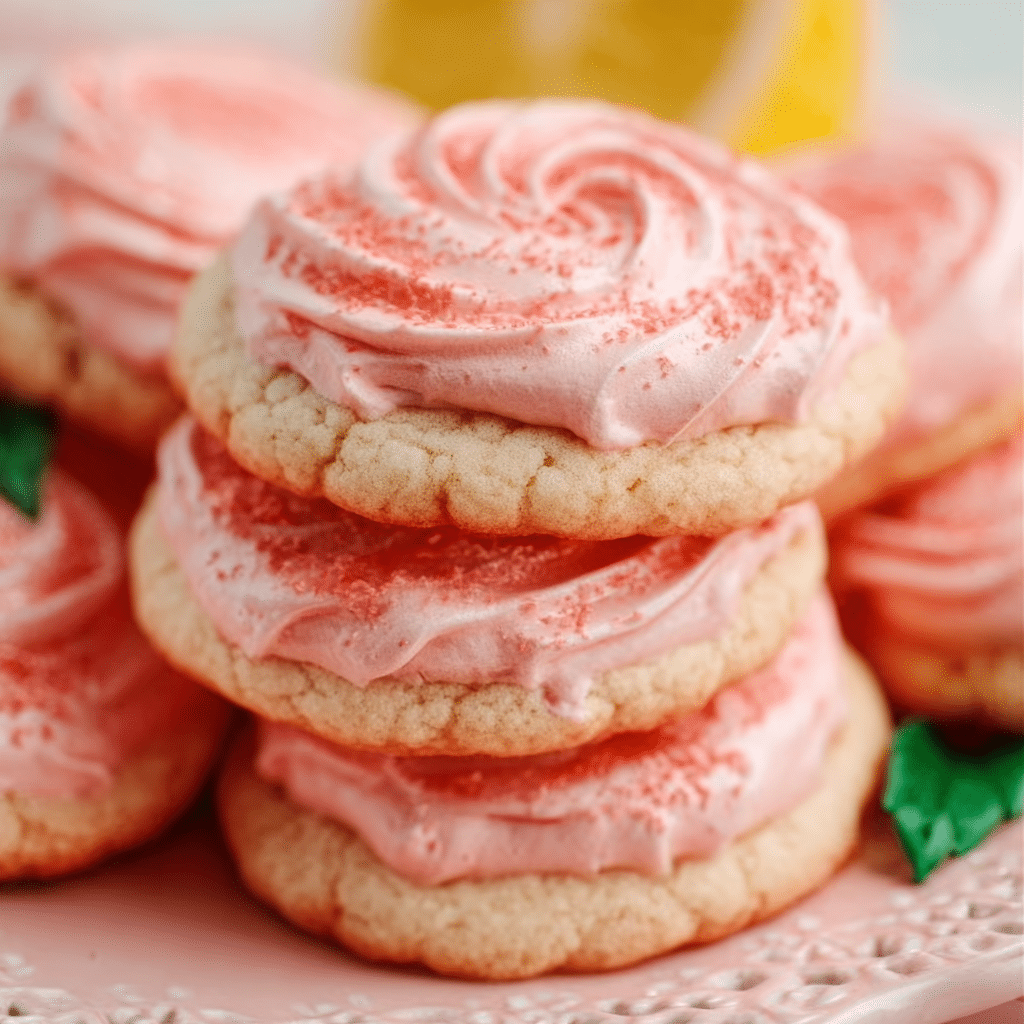 Strawberry Lemonade Cookies with Buttercream Frosting