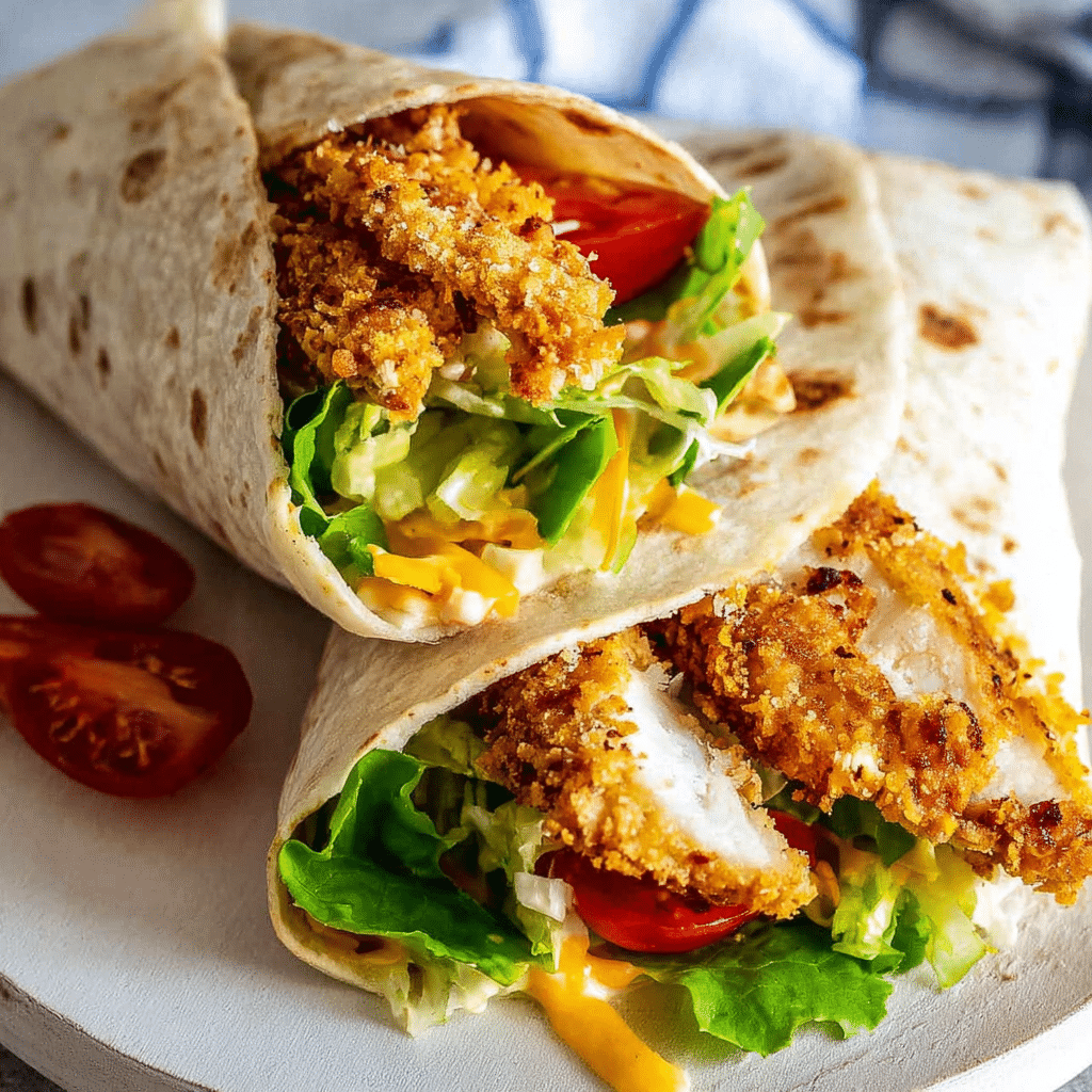 Crispy Chicken Burger Folded Wrap Recipe
