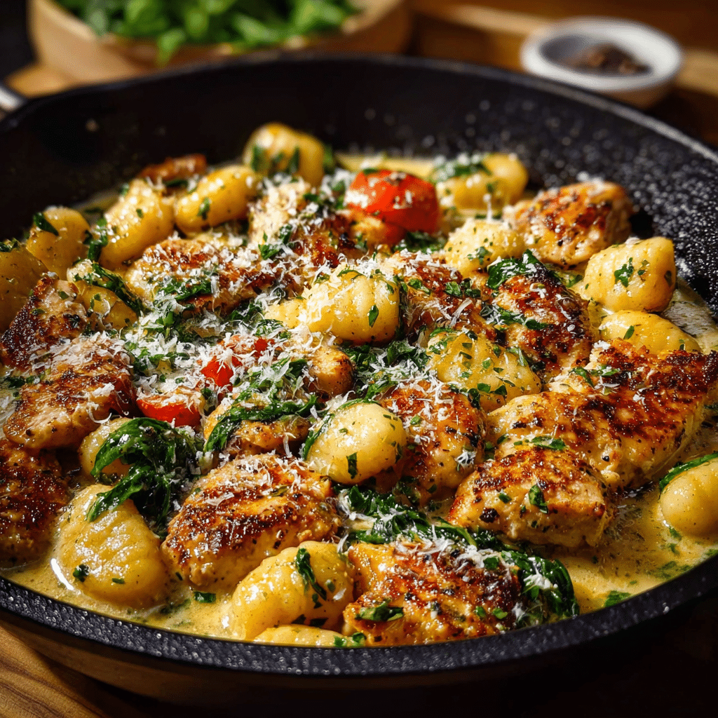 Garlic Chicken Gnocchi Skillet