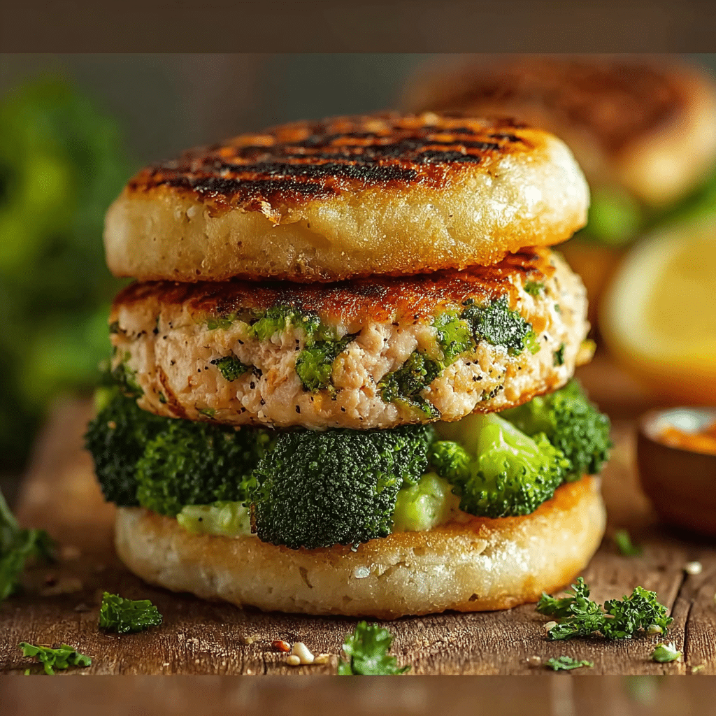 Healthy Chicken & Broccoli Burgers