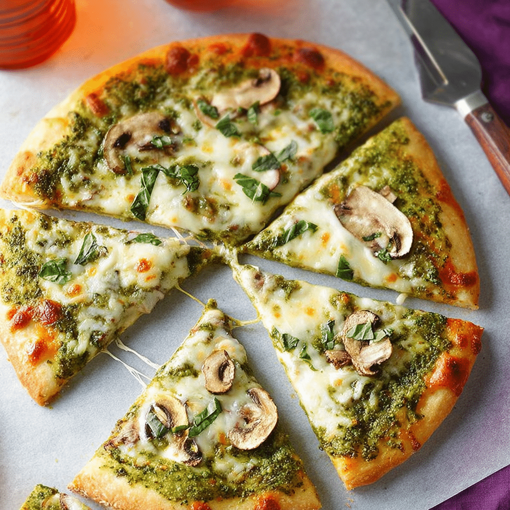 Pesto Pizza with Fresh Basil